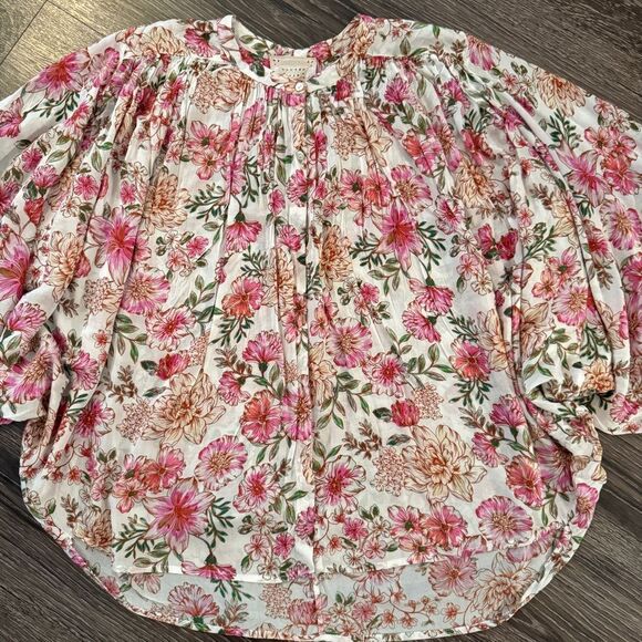 Johnny Was Isla Floral-Print Button-Down Shirt - Picture 3 of 7